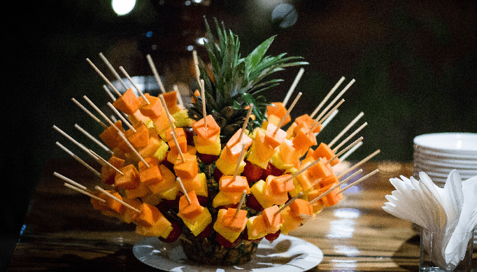 fruit salad on skewers